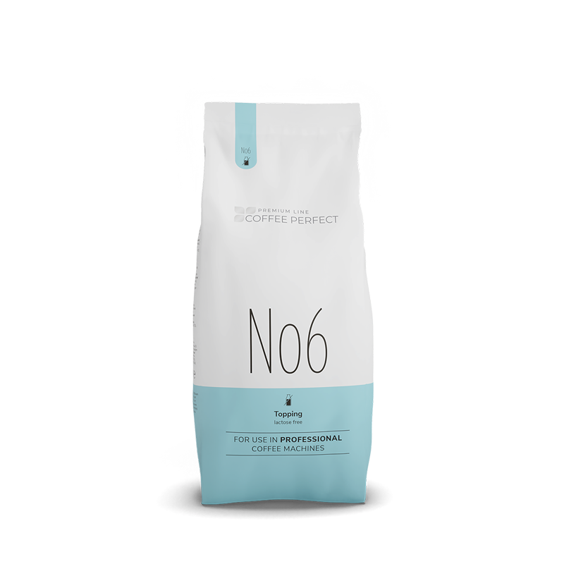 Coffee Perfect Premium Line Topping No.6, laktosefreies Milchpulver fuer professionelle Kaffeemaschinen.