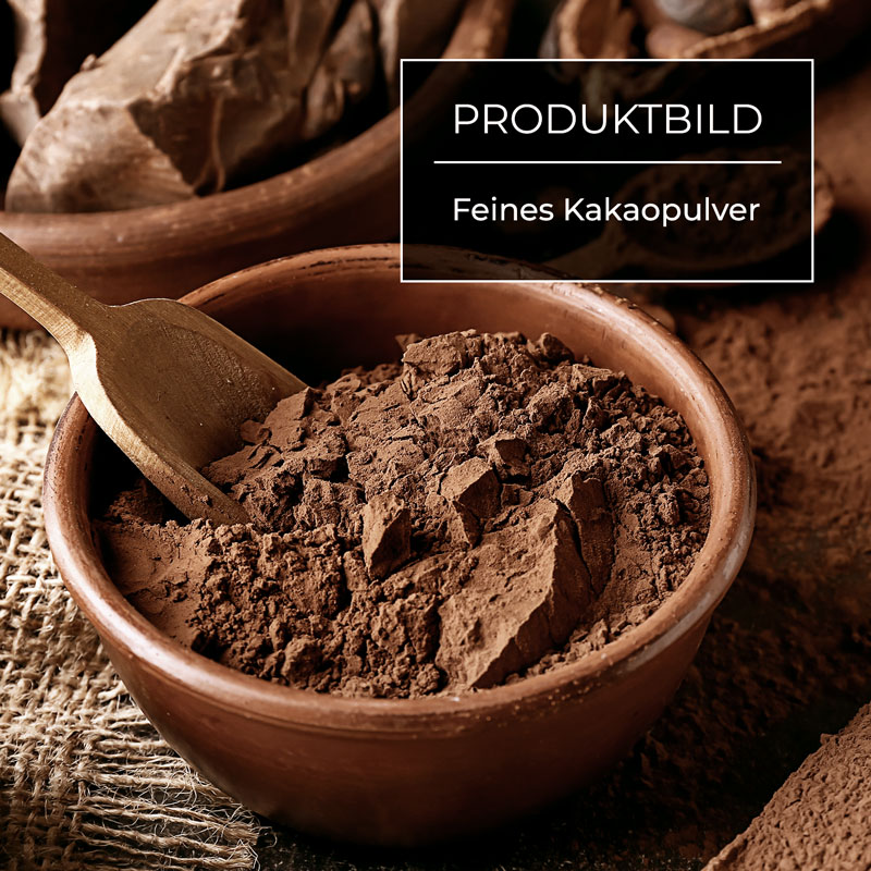 Feines Kakaopulver in der Schale