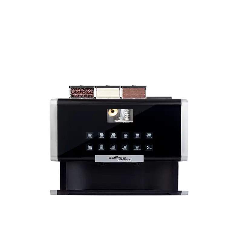 Kaffeevollautomat E3 von Coffee Perfect mit integriertem Bohnen- und Milchbehaelter.